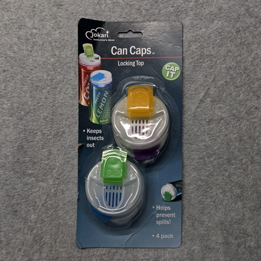Jokari Can Caps Locking Top 4 Pack‎ Soda Can Covers Spill Proof Keep Bugs Out